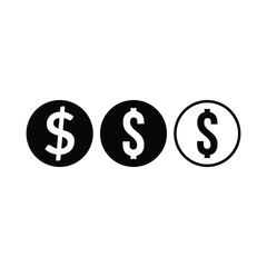 Dollar Icon in trendy flat style isolated on grey background. Money symbol for your web design.