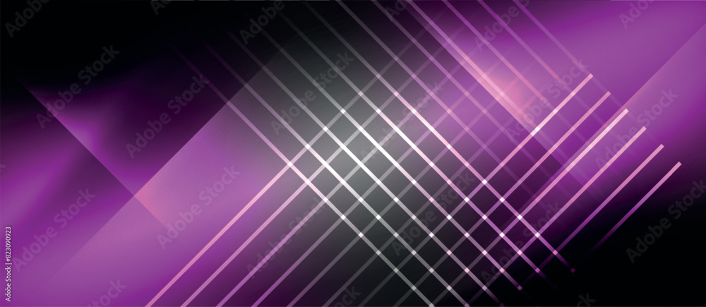 Poster the image features vibrant glowing lines set against a dark background blending shades of black and 