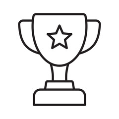 Trophy line icon. Trophy cup, winner cup, victory cup icon. Reward symbol sign for web and mobile.
