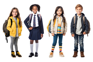 Obraz premium Kid student png element set on transparent background