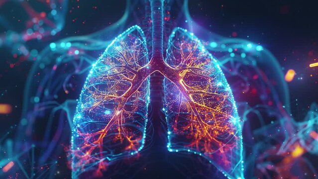 Human lungs. Lung Cancer Awareness. Lung Disease. Respiratory System Collapse. Respiratory Illness. World No Tobacco Day. Symbolizing Anti-Tobacco and Healthy Life. Human lungs caused by smoking. 4K 