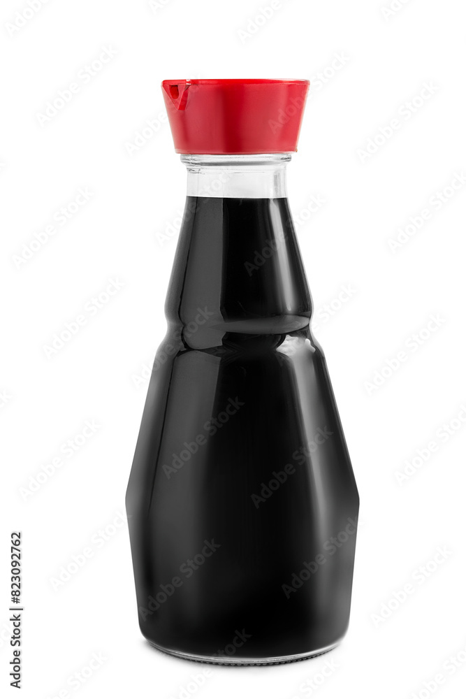 Sticker Soy sauce bottle isolated