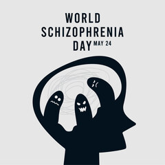 Vector illustration of World Schizophrenia Day. May 24. Flat design vector.