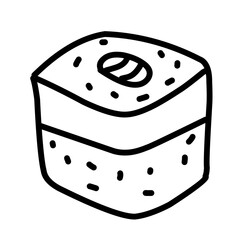 Outline set of asian sushi roll