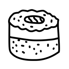 Outline set of asian sushi roll