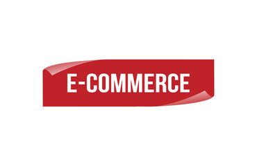 Red banner E-commerce on white background.