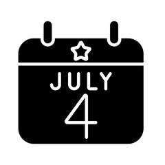 July 4th calendar icon. Blue and red colors with a star. Symbol of Independence Day, national celebration, and American pride.