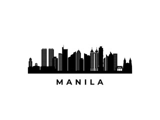 Fototapeta premium Vector Manila skyline. Travel Manila famous landmarks. Business and tourism concept for presentation, banner, web site.