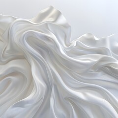 Obraz premium A close up of a white fabric with a very long wave