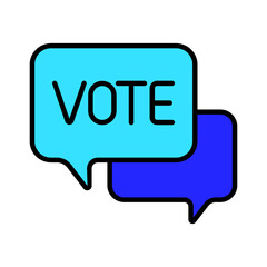 Election set icon. Vote, government building, demonstration, voters, electronic voting, manual voting, approval, disapproval, megaphone, voting results, public speech. Elections, democracy.