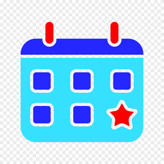Event planning set icon. Calendar, date, schedule, special occasion, important day, celebration, reminder, appointment, holiday, milestone, anniversary, booking.