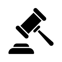 Judges hammer line icon. Gavel, court, justice, judge, constitution, rights and responsibilities, truth, oath on the Bible, accusation, prison term, pardon, crime, prosecutor, lawyer.