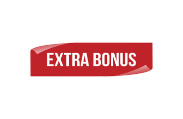 Red banner Extra bonus on white background.