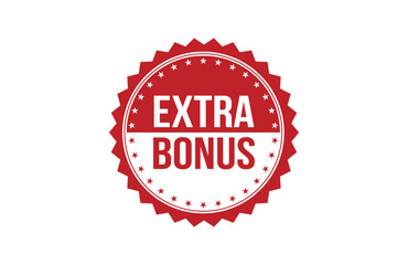 Extra bonus red ribbon label banner. Open available now sign or Extra bonus tag.