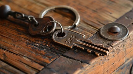 Create a personalized keychain with your name or a favorite word, incorporating a unique shape or design, Close up