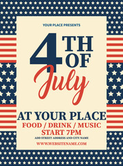 4th July party poster flyer or social media post design