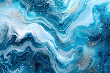 Naklejka premium Close-up of a blue and gold paint artwork