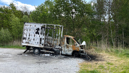 Burnt out truck