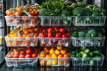 Obraz premium Close-up of a variety of fresh produce on display