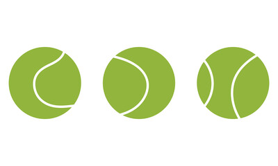 Vector green tennis ball collection Isolated on white background. vector illustration. EPS 10