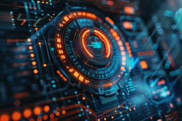 Digital Security Interface with Shield Icon