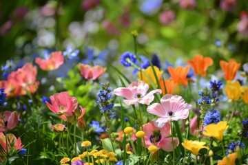 Fototapeta premium Vibrant Spring Tulips in Full Bloom