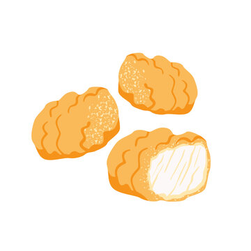 golden fried chicken nuggets isolated clip art preview