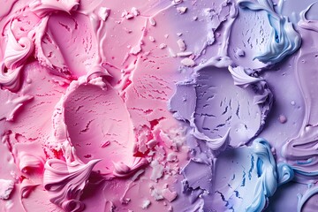 Obraz premium Close up of cake with pink and purple frosting