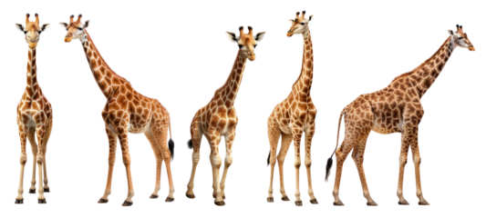 Giraffe standing png on transparent background