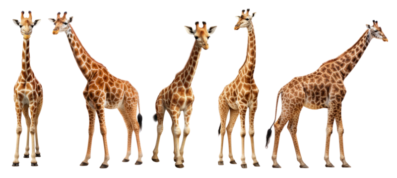 Giraffe standing png on transparent background