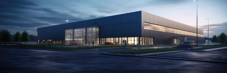 Modern Industrial Facility at Twilight