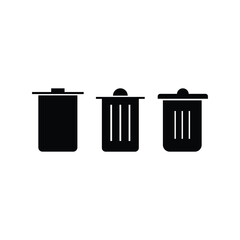 Flat Bin Icon Symbol Vector Illustration