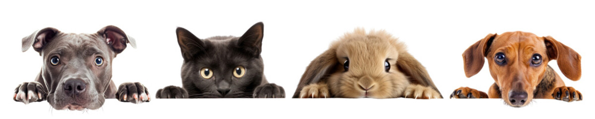 Obraz premium Peeking animals png on transparent background