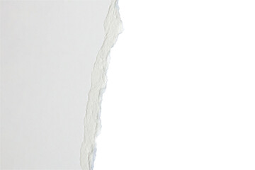 White ripped paper torn edges strips isolated on black background