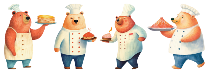 Animal character png element set on transparent background