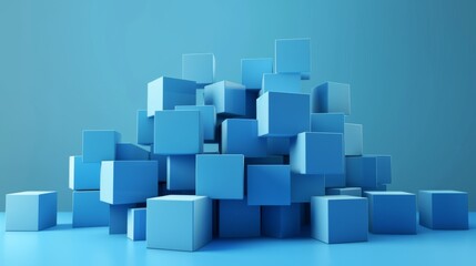 Obraz premium Composition with cubes. Modern background design for posters, covers, branding, banners, placards, etc. Abstract 3D rendering of geometric shapes.