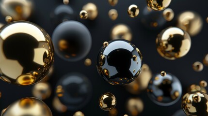 Spheres on a modern background. Abstract rendering of geometric shapes in 3D