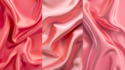 Fototapeta premium A silky smooth pinkish red abstract fabric shape cover, poster, wallpaper design template set