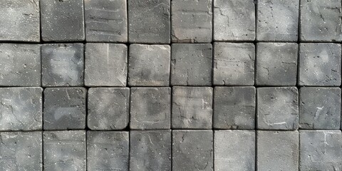 Fototapeta premium gray paving texture background , Paving stone pattern, Concrete paving slabs, Cement-brick floor. Brick stone street road , pavement texture effect