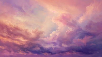 Obraz premium background of renaissance cloud painting Pastel Purple, Pink & Lavender: Dreamy Soft Lighting