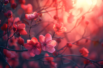 A pink flower growing tree