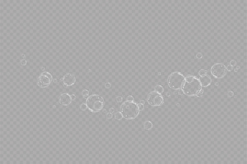 Realistic soap bubbles.Flying bubbles on a transparent background.	