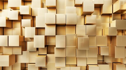 EPS10 modern mockup template with realistic gold cube background
