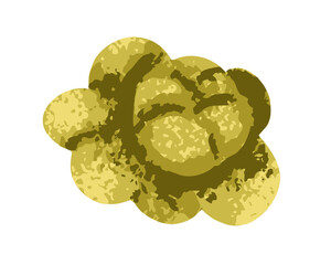 Cabbage head, green leaf vegetable. Healthy farm food. Kale, organic agriculture crop. Leafy natural product icon, drawing. Flat graphic vector illustration isolated on white background