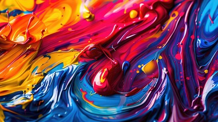 Colorful swirling paint in motion