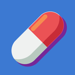 red pill on white background