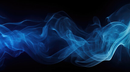 Obraz premium Mystical Blue Smoke Waves on a Dark Background