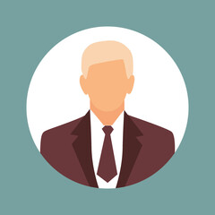 Flat illustration. Fashionable profile of a man. Avatar, user profile, person icon, silhouette, profile picture. Suitable for social media profiles, icons, screensavers and as a template...