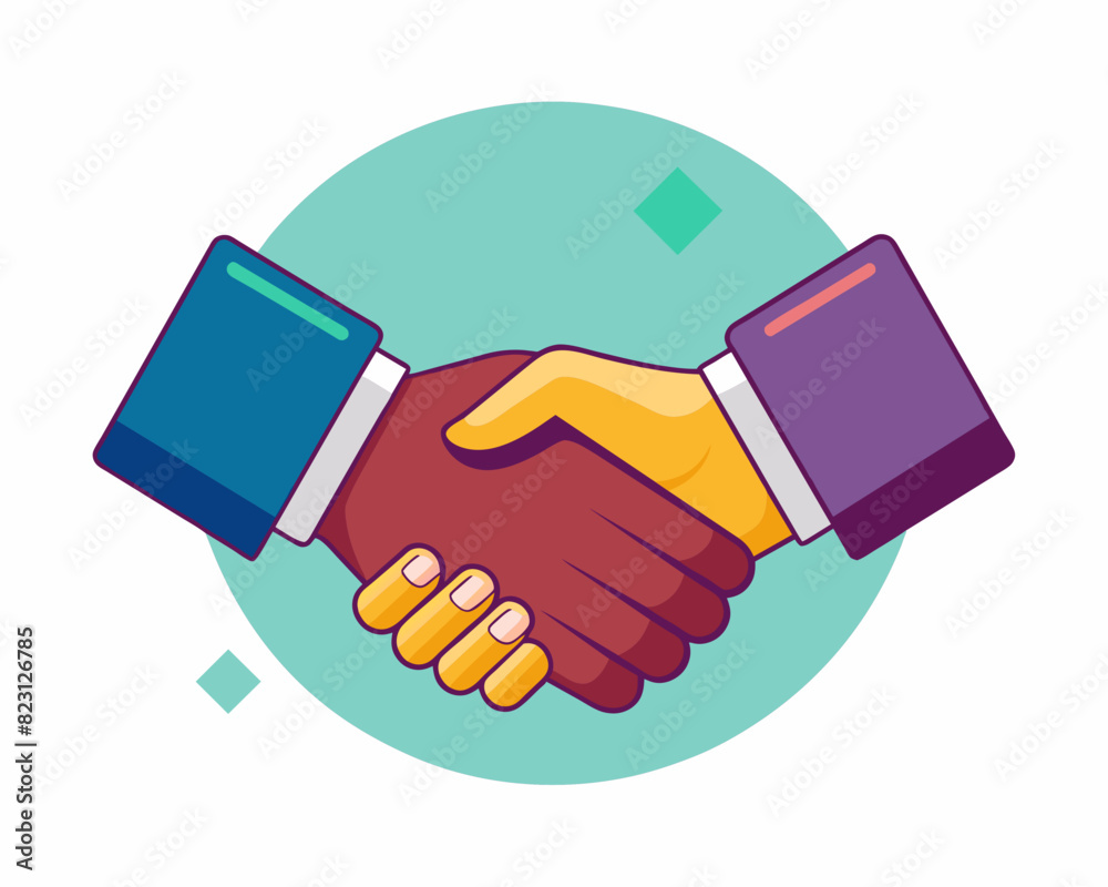 Wall mural business handshake illustration