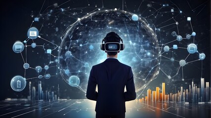 Conceptualization of business analytics, big data analysis, and VR technology.